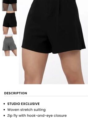 Weissman Black High-Rise Tailored Shorts